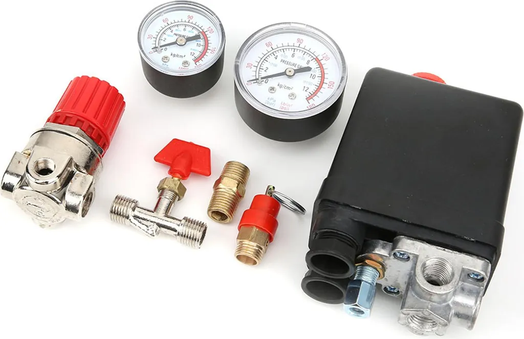 Collecteur compresseur 4 ports haute résistance avec double manomètre PSI