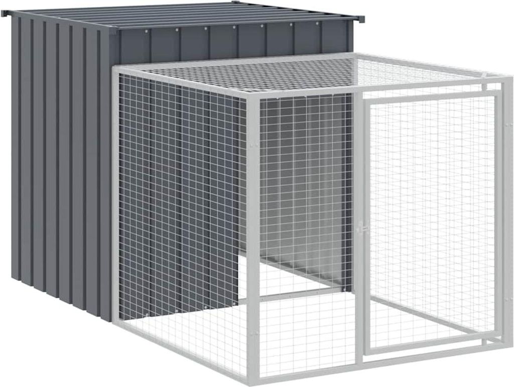 vidaXL Klec pro kuřata s výběhem antracitová 110x201x110 cm Obrázek produktu 