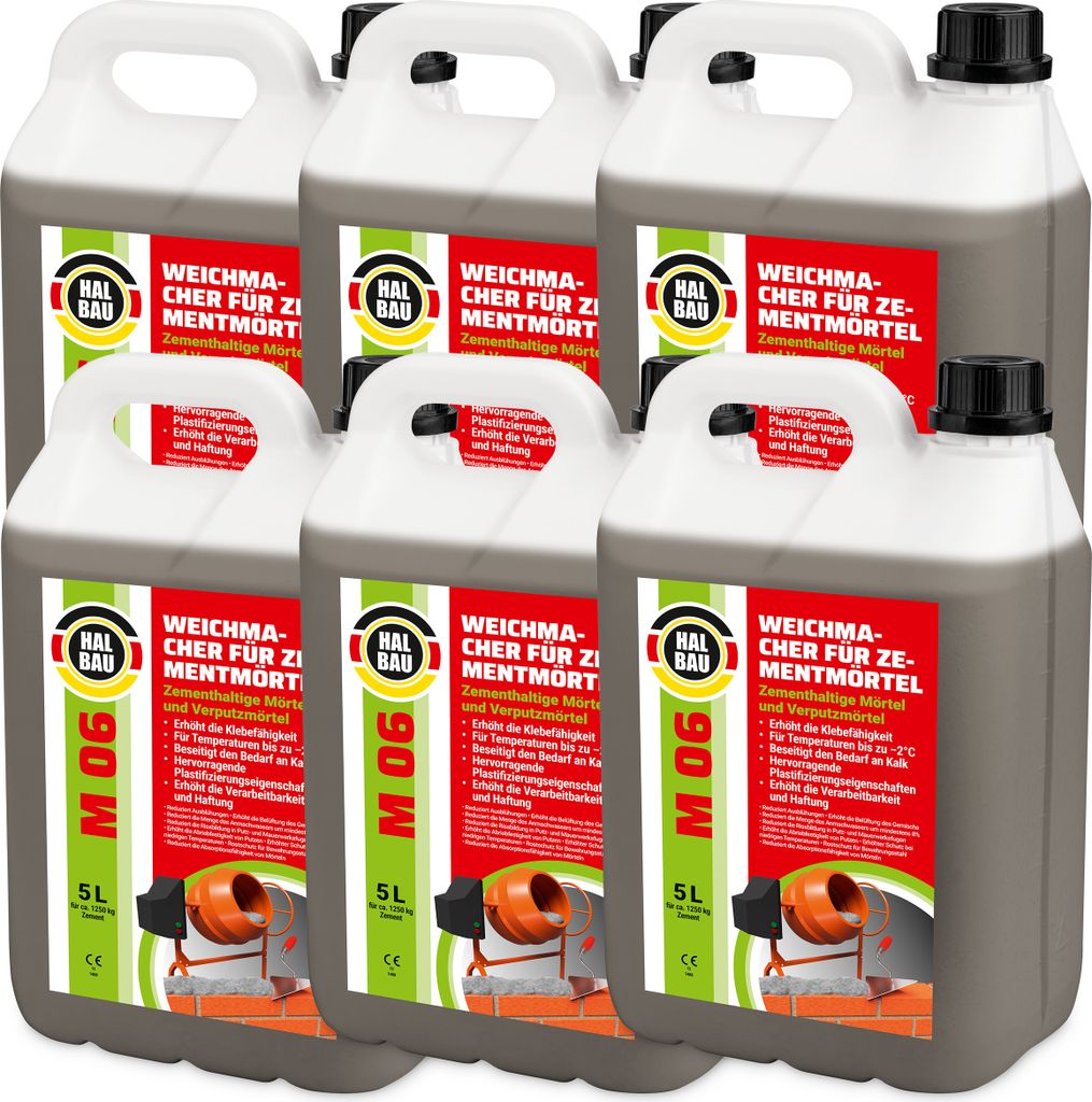 Weichmacher für Baumörtel 30L Flüssig Ersetzt Kalk in Mauer- und Putzmörteln für Temperaturen bis -2°C M06