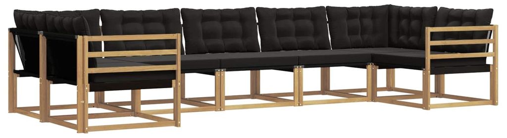 vidaXL Outdoor-Sofagarnitur mit Kissen 7 pcs Weiß und Schwarz