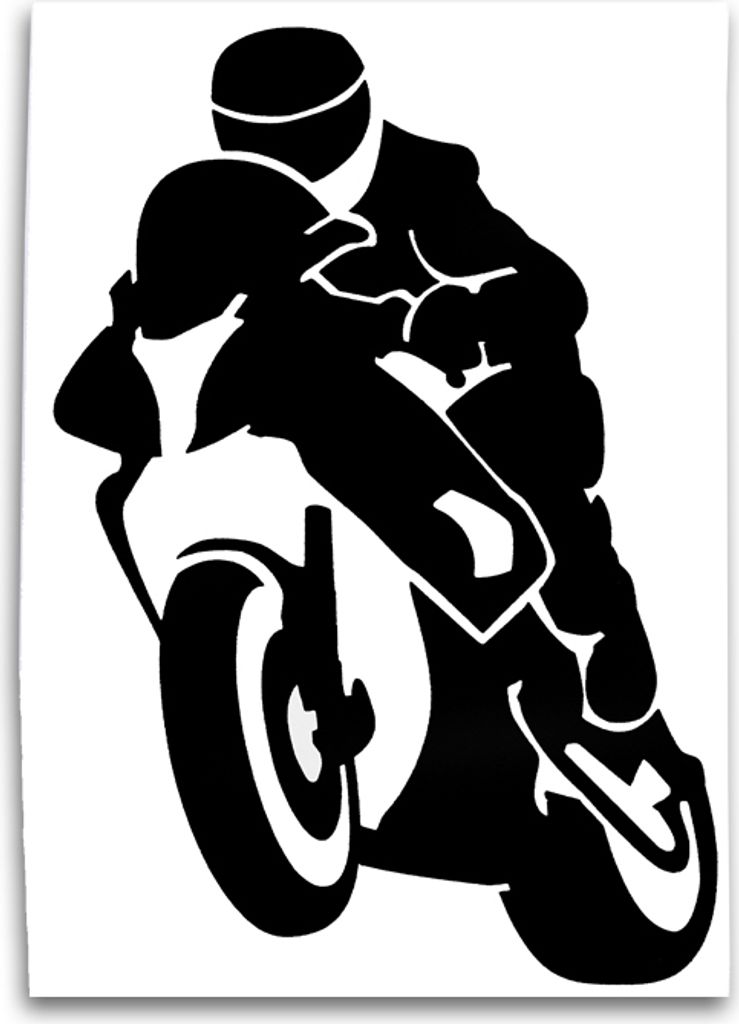 Motorradfahrer Auto Aufkleber, Design 2, schwarz