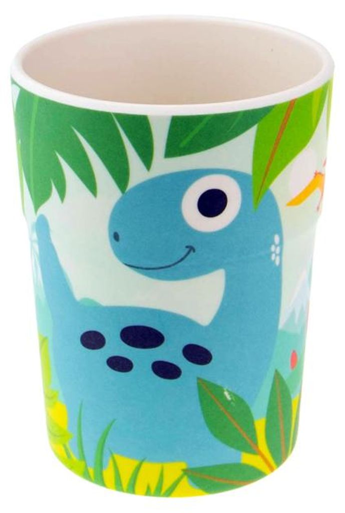 Bunter personalisierter Namens Kinderbecher Dinos Produktbild 