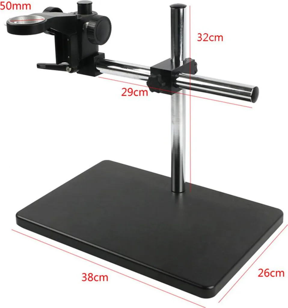 Statif microscope réglable en hauteur montage table robuste noir - 2