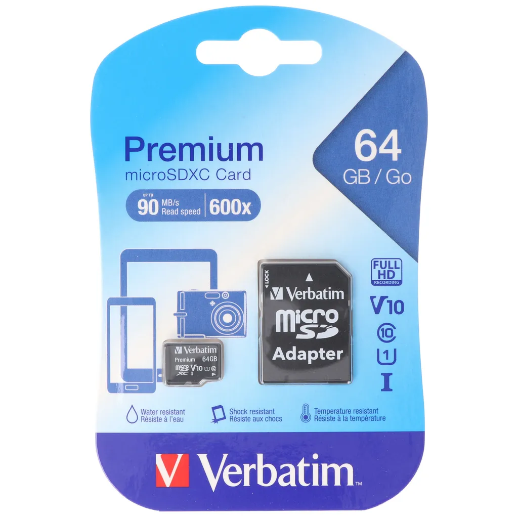Verbatim 44084 Verbatim microSDXC 64GB Classe 10 UHS-I incl. adattatore