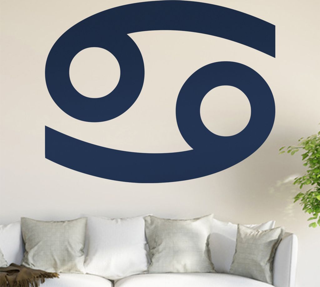 Sternzeichen: Krebs Wandtattoo in 6 Größen - Wandaufkleber Wall Sticker - Dekoration, Küche, Wohnzimmer, Schlafzimmer, Badezimmer