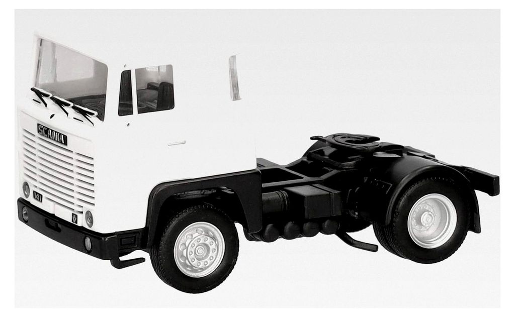 Scania 141 Zugmaschine 2achs, weiß, Miniatur im Maßstab 1:87, Sammlerstück, Germany, Kunststoff