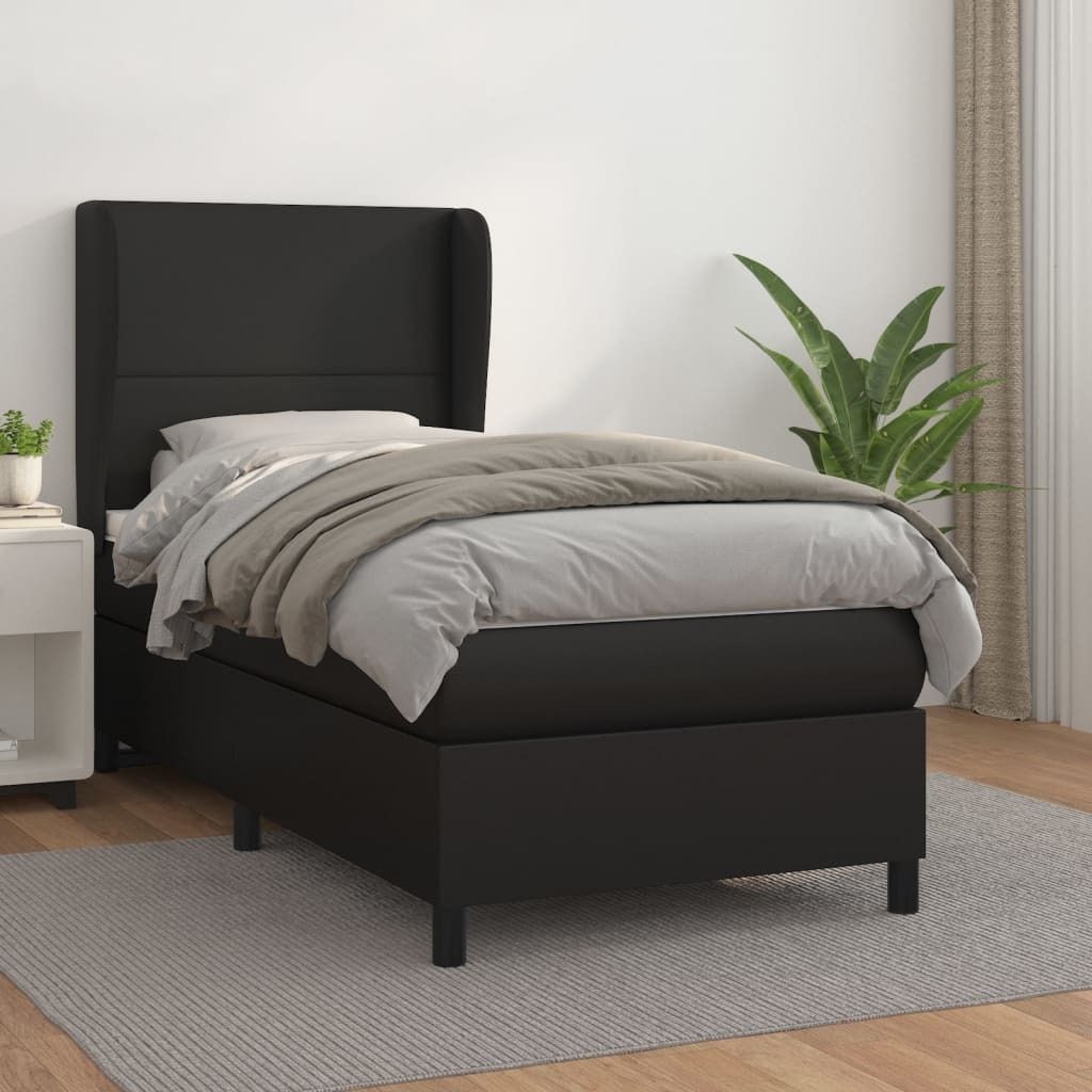 Maison Exclusive - Boxspringbett mit Matratze Schwarz 80x200 cm Kunstleder