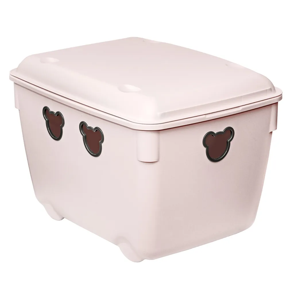 Fini le désordre avec ce seau à jouets 40L Branq ours rose ultra solide