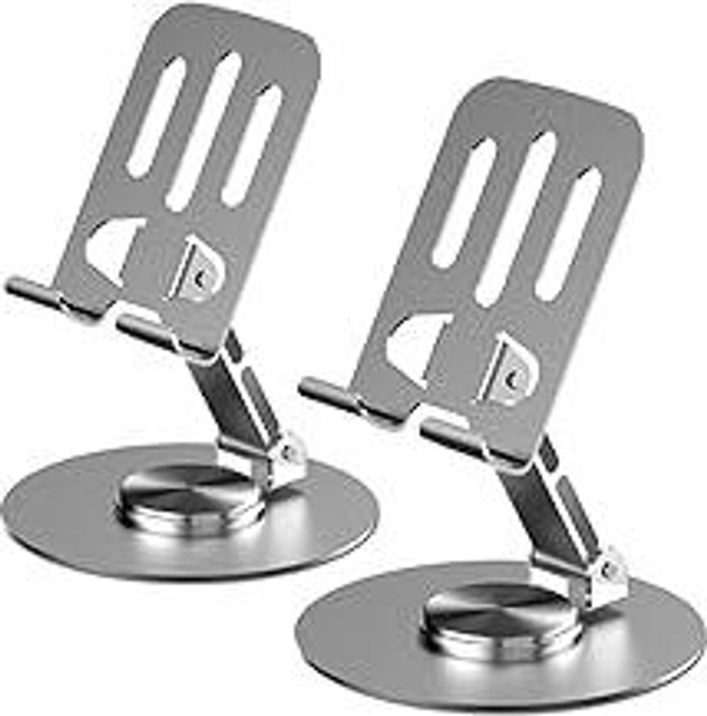2 Stück 360° Drehbarer Handy Ständer Verstellbar Handy Halterung Halter Tisch für Schreibtisch, Kompatibel mit iPhone 16 15 14 13 12 11 Pro MAX...