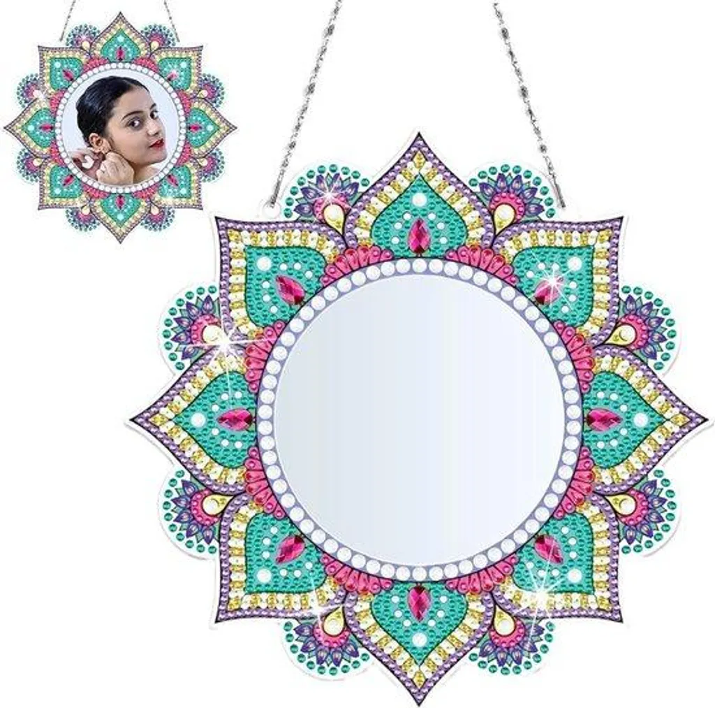 Miroir à décorer soi-même strass et peinture - Jeu créatif pour enfant