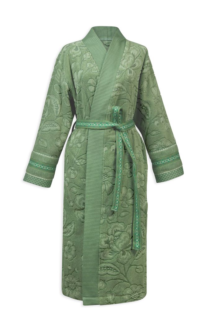 Pip Studio Bademantel Jasmin Jacquard Farbe Grün Größe XXL