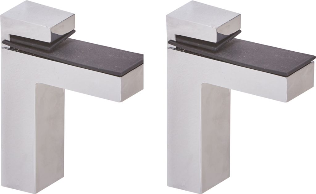 HOOZ 2er Set Regalboden Halterung Chrom 10 cm