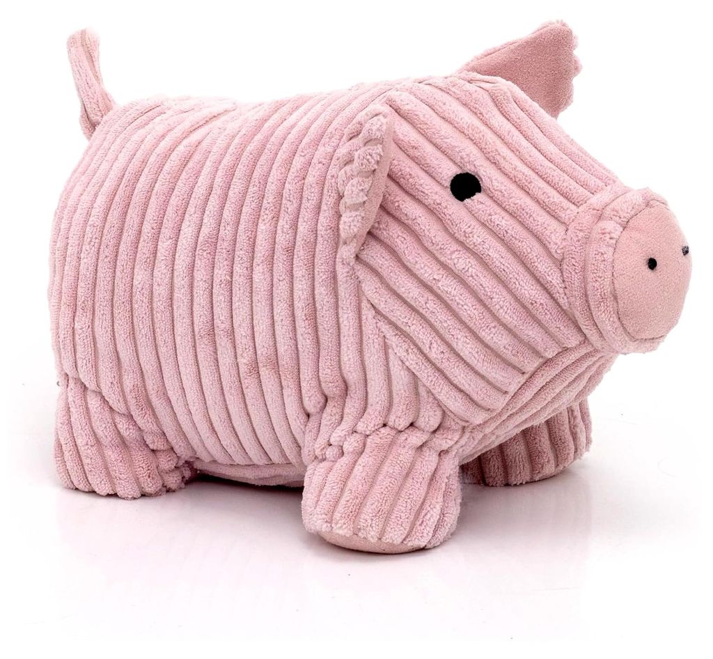 Türstopper Schwein aus geripptem Stoff, schwer, rosa