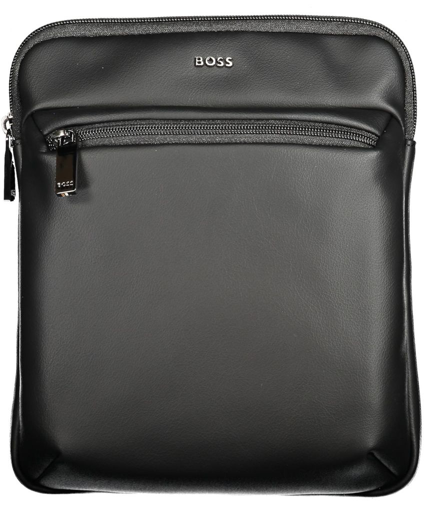 Schwarze Herren Umhängetasche: Verstellbar, 2 Taschen, Produktbild 