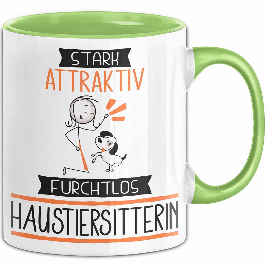 Haustiersitterin Tasse Geschenk Becher Stark Attraktiv Furchtlos Haustiersitterin Lustige Geschenkidee (Grün)