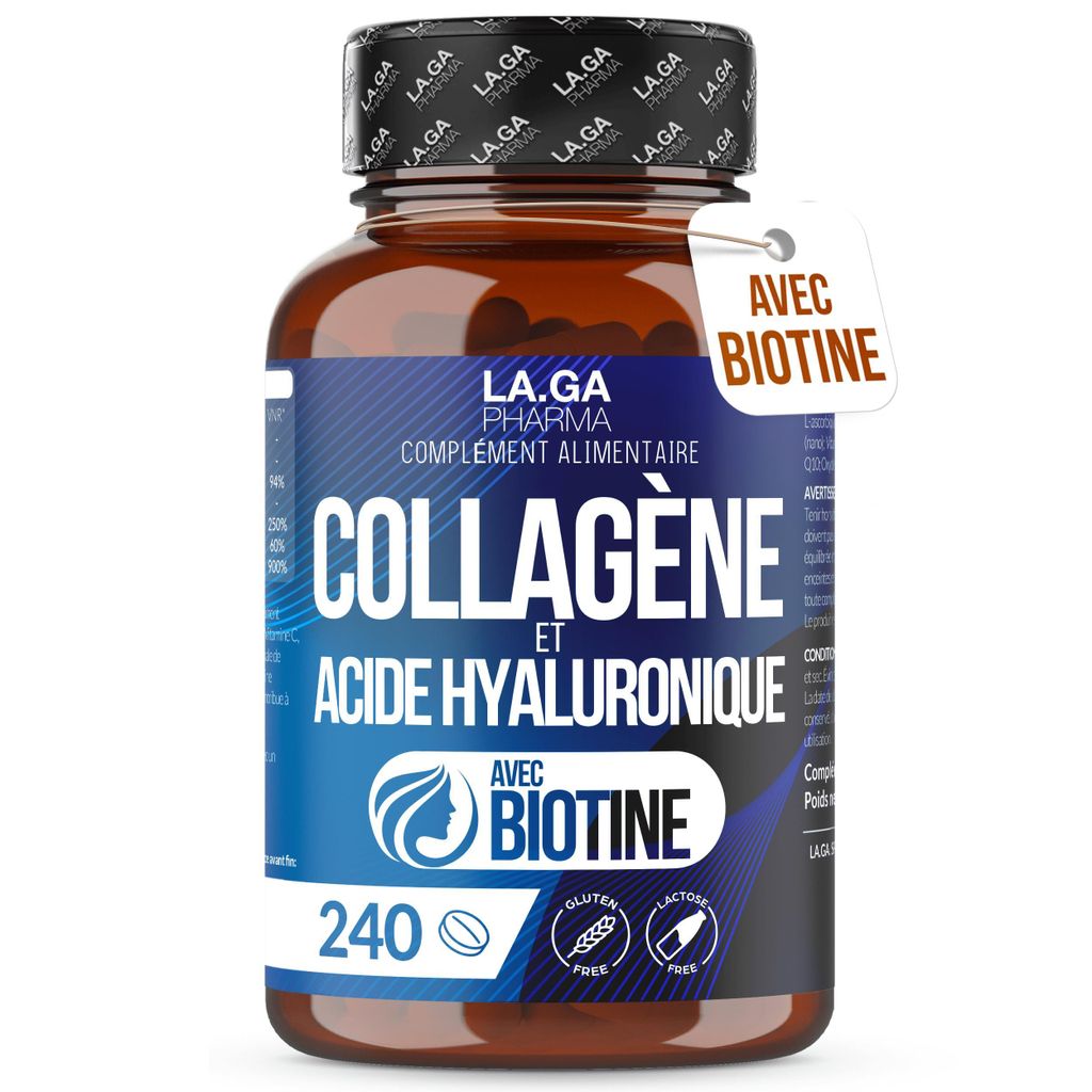 Collagene et Acide Hyaluronique avec Biotine. 240 comprimés Image du produit 