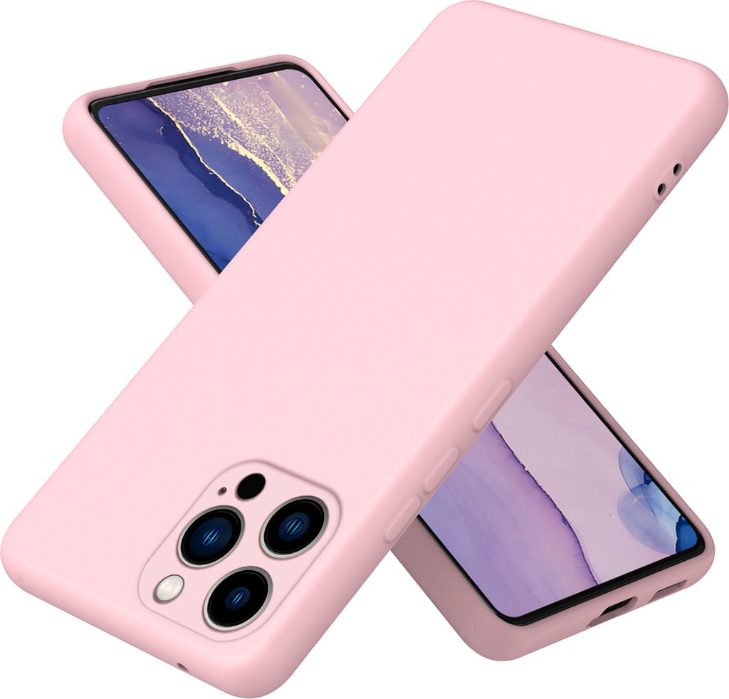 iPhone 12 Pro Max Hülle, Flüssig Silikon Handyhülle Stoßfest Kratzfest Schutzhülle für iPhone 12 Pro Max Pink