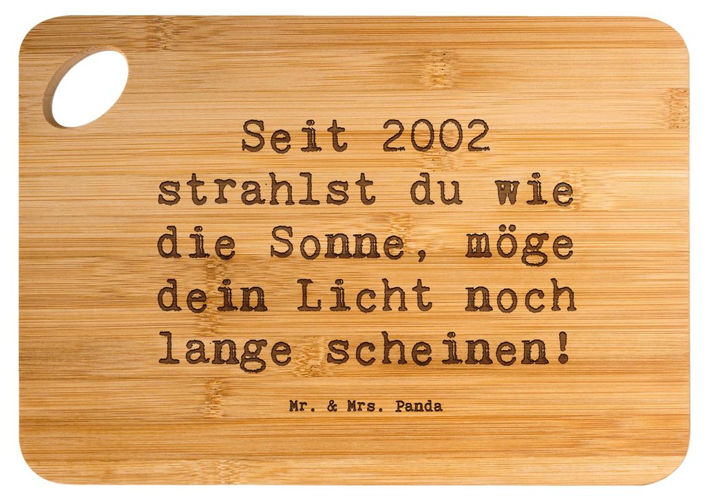 Mr. & Mrs. Panda holzschneidebrett Spruch 2002 Geburtstag - Transparent - Geschenk, Holzbrett, Sonne, Glückwunsch, schneidunterlage, Geburtstagski...