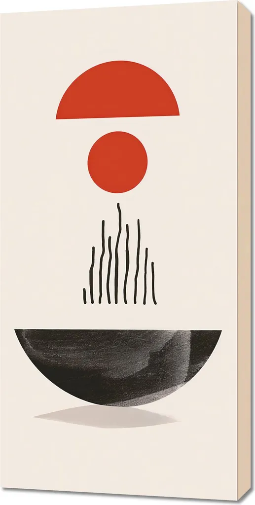 Tableau Mural Design pour Salon 50 x 100 cm - Forme Demi-Cercle