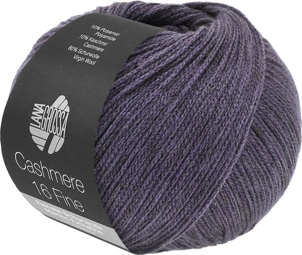Lana Grossa CASHMERE 16 FINE 50 g feinste Schurwolle Merino Extrafine mit Kaschmir-Anteil 320 m Farbe 064 - Zwetschgenblau