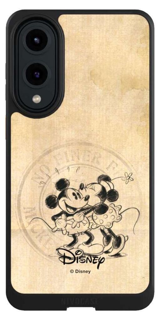 NIVOCASE Hülle für Samsung Galaxy S25 Edge Handyhülle NIVOcore Case Schwarz Mickey Mouse Minnie Mouse Vintage