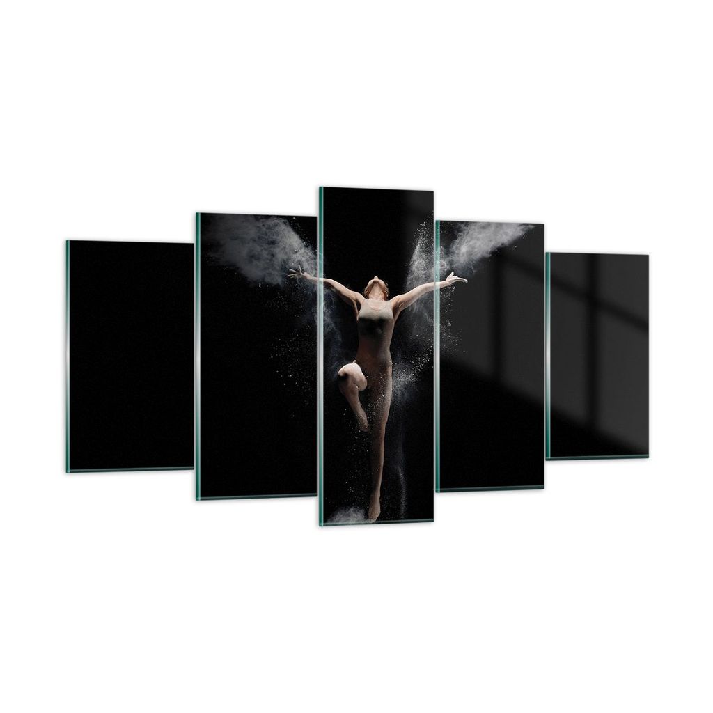 Bilder auf glas - 5 Teile - Fotografie Tanz Flügel - 160x85cm - Glasbilder - Wandbilder - Bilder - zum Aufhängen bereit - Wanddekoration aus Glas...