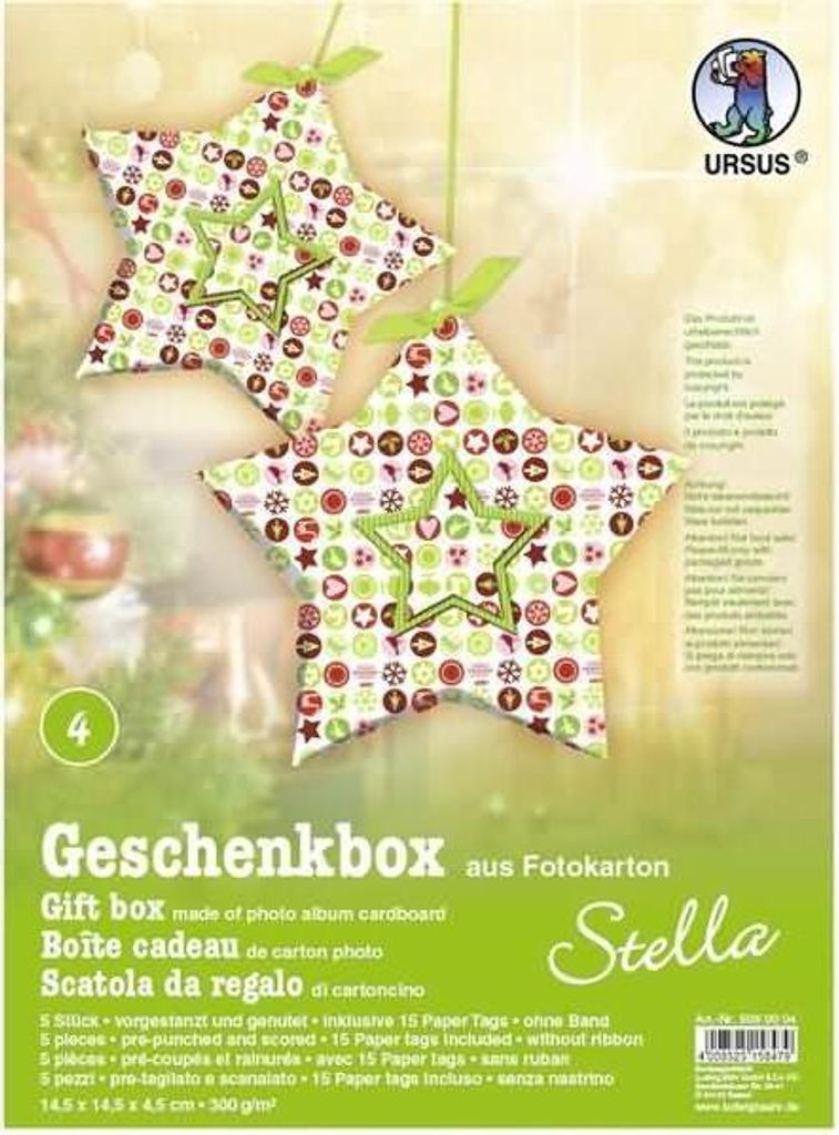Geschenkbox Stella 14,5x14,5x4cm VE=5 Stück Motiv: 04