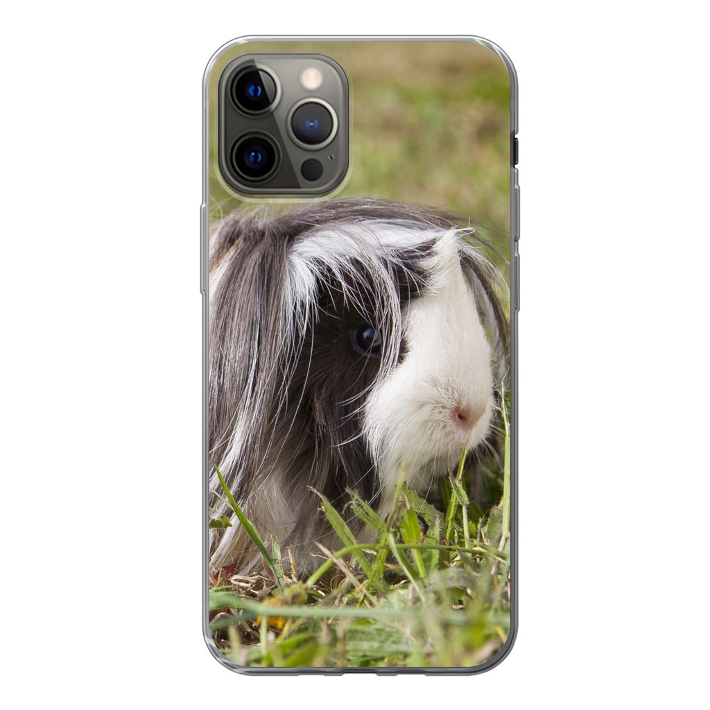 MuchoWow Handyhülle Schutzhülle Hülle für iPhone 13 Pro Langhaar-Meerschweinchen Silikon Softcase Handy Hülle - Handy-Tasche