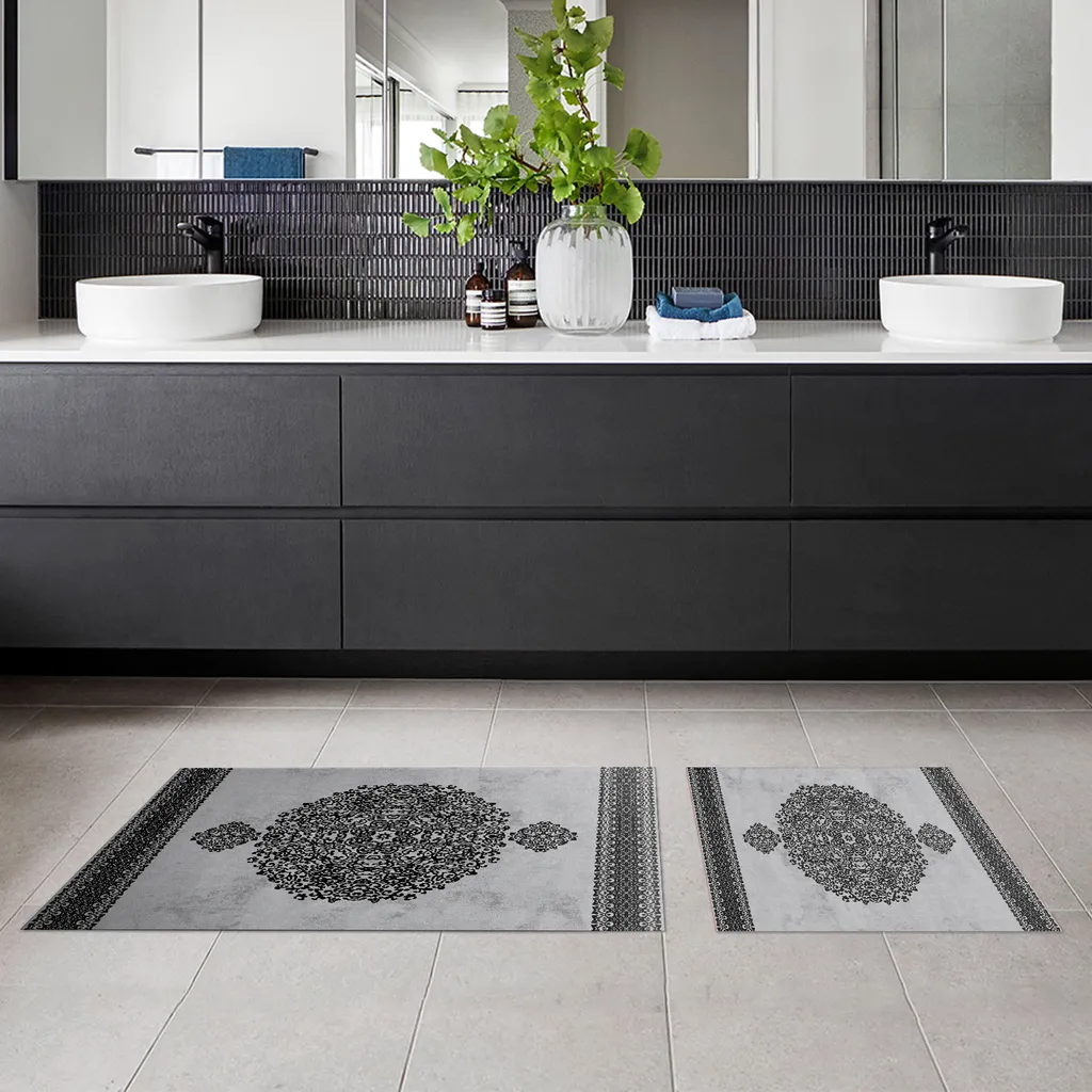 Tapis de bain Nixie ANR1677 Mijolnir gris 100% polyester 850 g/m²