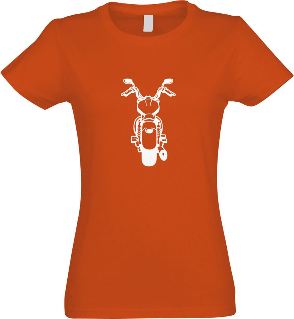 Kiwistar - T-Shirt tailliert - Damen - orange - Biker - Rocker - Chopper - mit Motiv Bedruckt - Funshirt Design - Sport - Freizeit - Damen - M