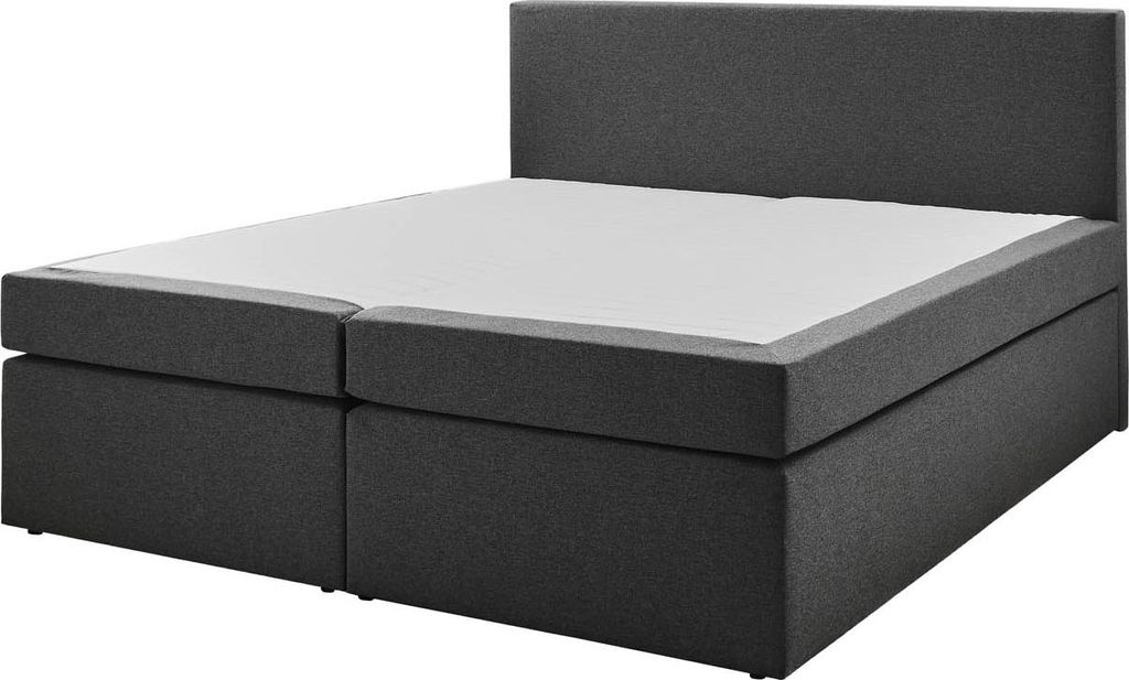 Boxspringbett ASPEN BX890, grau, mit Bonell-Federung, glattes Kopfteil, Härtegrad H2
