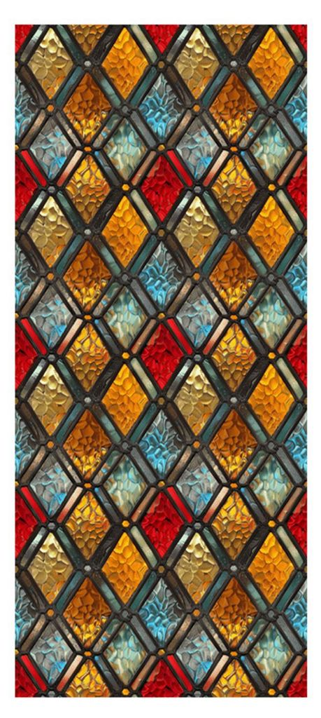 Aufkleber im Vintage-Buntglas-Design, abnehmbar, wasserfest, statisch haftend, für Fenster in Wohnzimmer, Büro, Kirche oder als dekorative Sichts...
