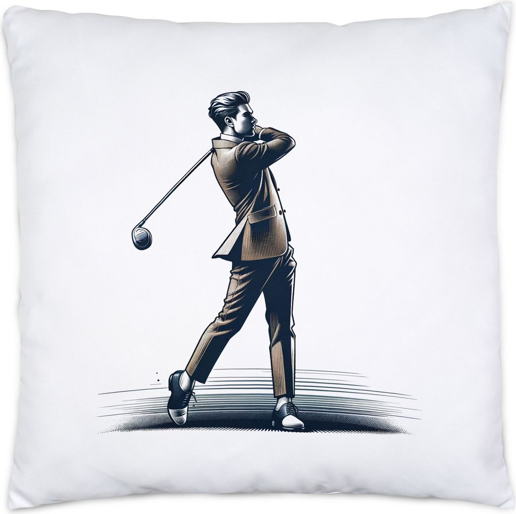 Schicker Golfspieler im Anzug Kissen Inkl. Füllung - Golf und Klasse