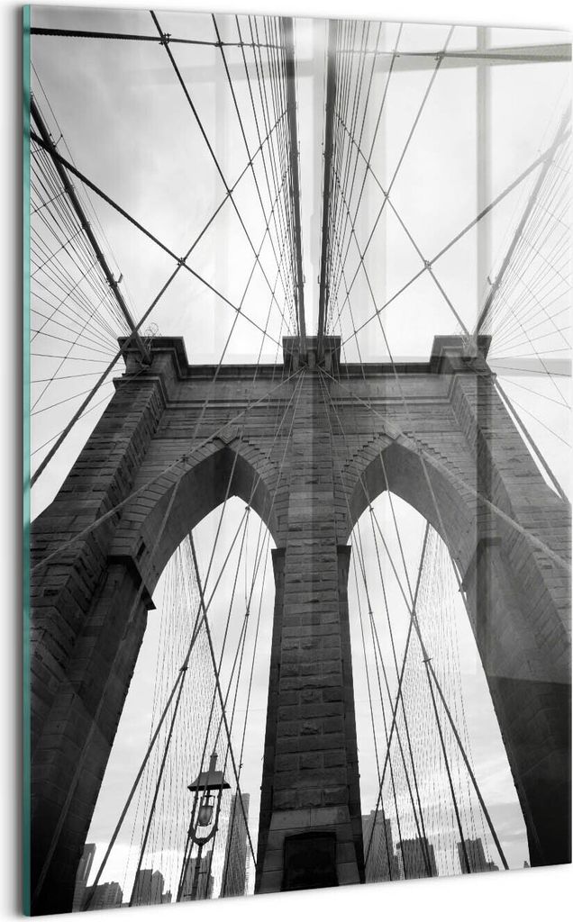 Designer Glasbild - Wandbild - Glas Bild - 40x60 cm - Brooklyn Brücke