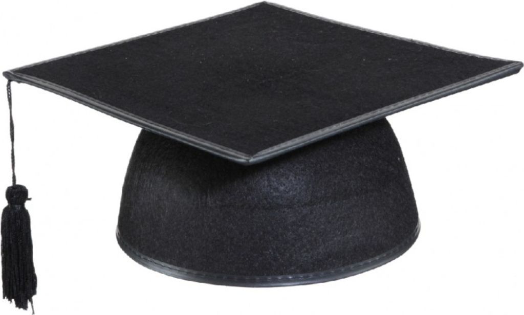 Einfacher Abi-Hut schwarz 59 cm Doktor-Hut Absolventen Kostüm-Zubehör Fasching Karneval Mottoparty Abschluss Bachelor Master Studium College Doktor-Hut