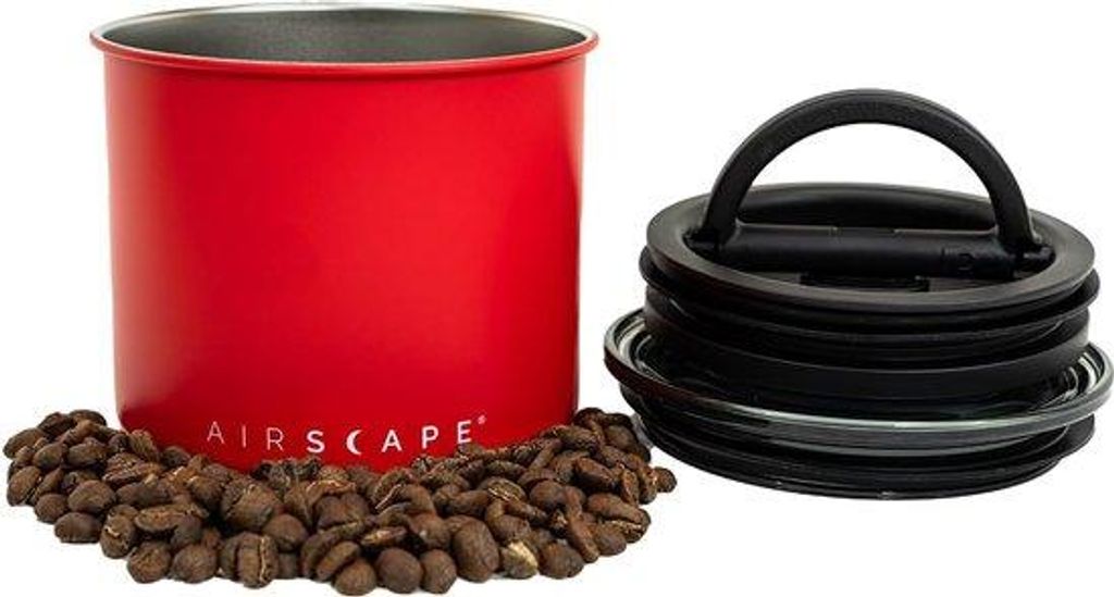 Kleiner Edelstahl Kaffeebehälter, luftdicht, rot