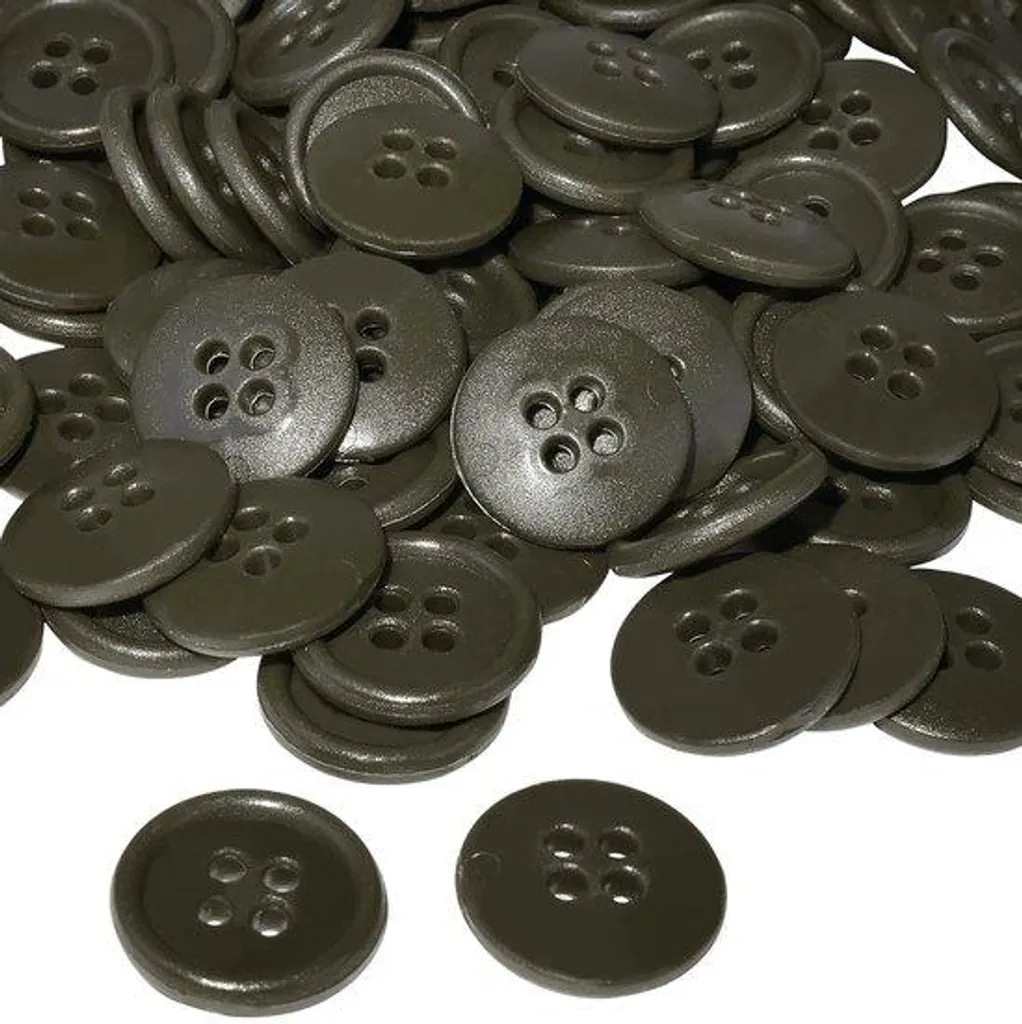Boutons en plastique verts pour filet 15 x 3 mm - Lot de 100 pièces