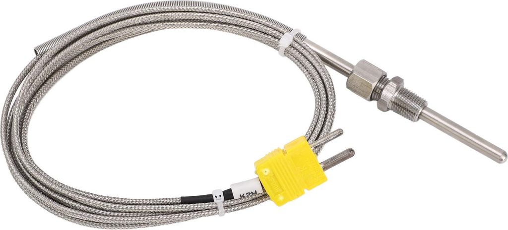 Thermoelement-Sensor Typ K, 1/8 NPT, 80 mm Temperaturfühler, gelber Stecker, -100 bis 1250 ¡ãC