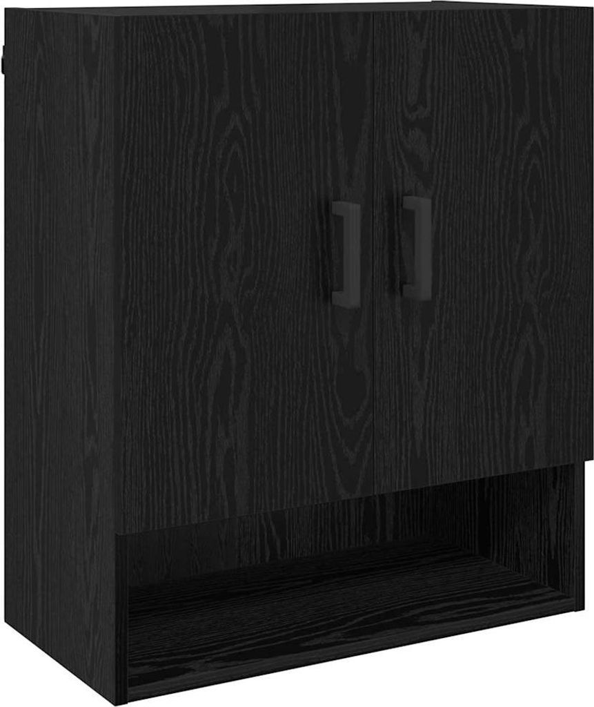 Wandschrank Schwarz Eichen-Optik 60 x 31 x 70 cm Holzwerkstoff