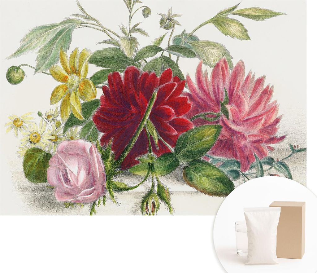 Fototapete - Wandbilder für Wohnzimmer - 312x219 cm - Dekorative Wandfolie - Modernes Design für Wanddekoration - Tapeten für Innenräume - Blum...
