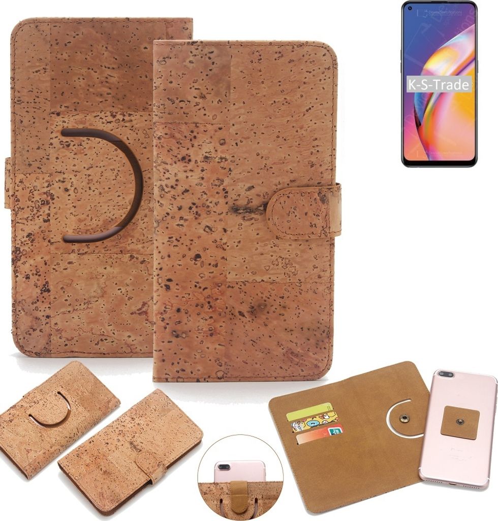 K-S-Trade Handy-Hülle Schutz-Hülle kompatibel mit Oppo F19 Pro Handyhülle Schutzhülle Korkhülle Kork-Hülle 1x