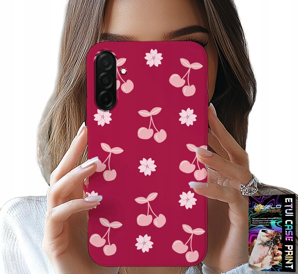 Custodia Per Samsung Galaxy A26 5G - Ciliegie, Ciliegie Su Sfondo Marrone + Lamina