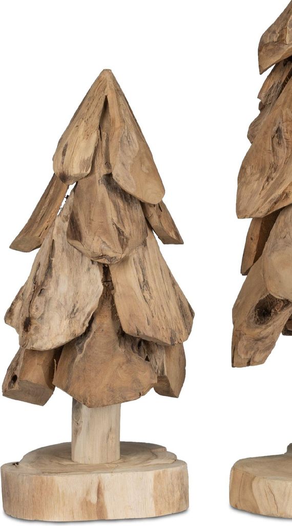 Dekoobjekt Baum TEAK auf Fuß H. 45cm naturbraun aus Holz Formano WA