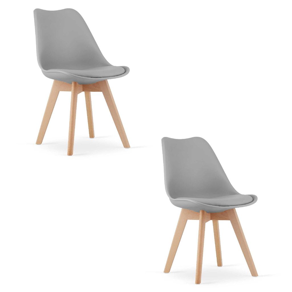Valora MARK Stuhl Grau x2 | 2er-Set graue Stühle mit vielseitigem Stil
