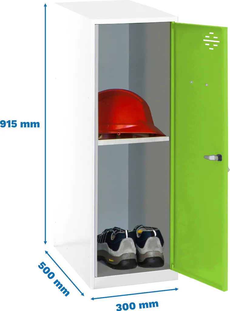 Vestiaire monocase robuste Simonlock blanc vert 30x50x91,5cm Simonrack