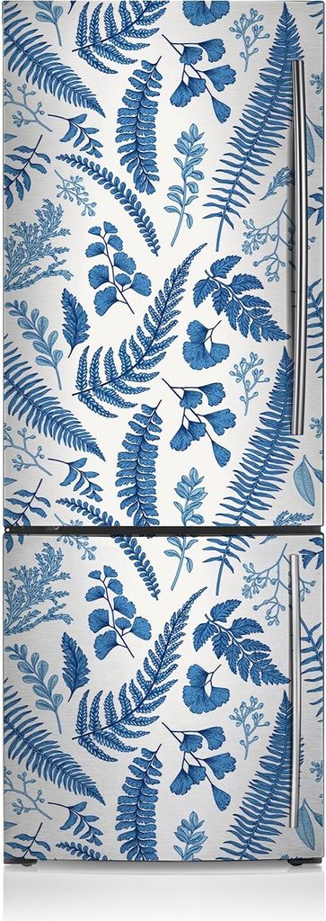 Magnetfolie Aufkleber Kühlschrankmagnete 60x205 cm - Blauer Farn.