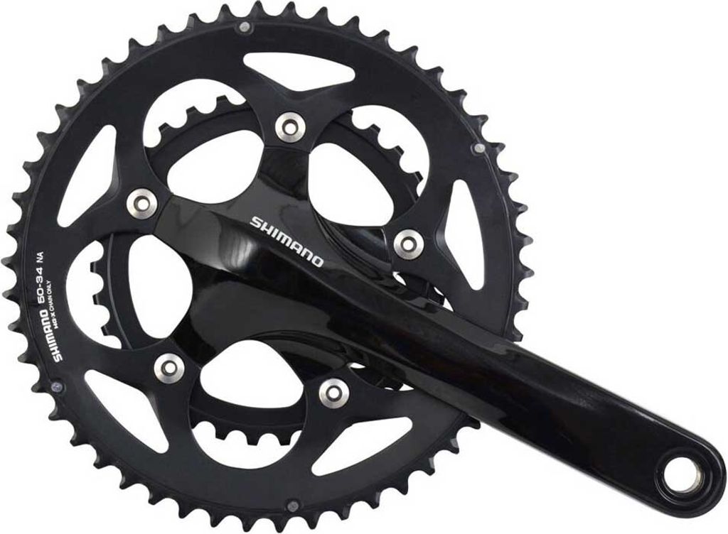 SHIMANO Kurbelgarnitur FC-RS400 10-fach, 170 mm, 50-34 Zähne, 34 Zähne, Schwa...