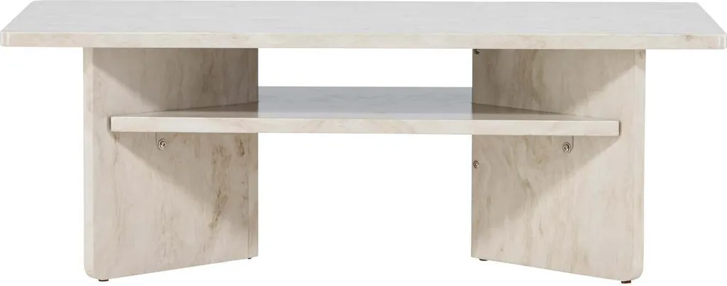Table Basse Beige Alesund 60x120 cm - Finition Mate et Structure Solide - 2