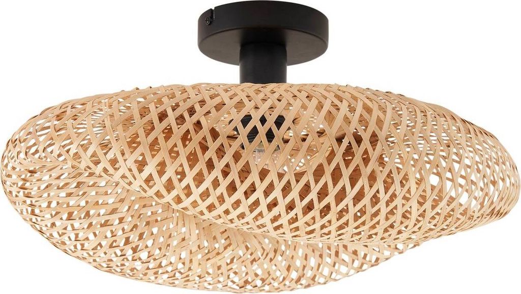 Lindby Deckenleuchte Eleane, Bambus, natur, Ø 50 cm