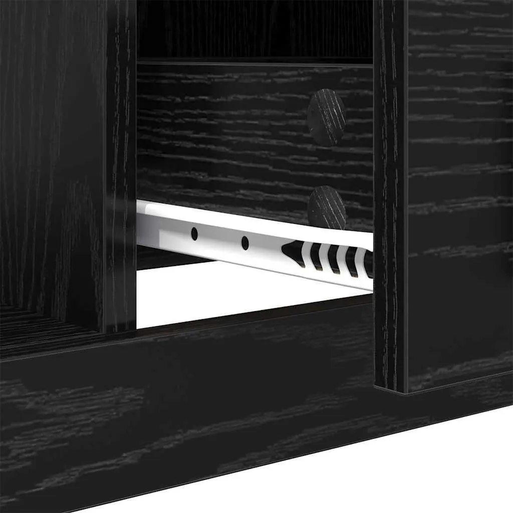 SYFAX Tavolino Rovere Nero 90x50 con Cassetto | Design Moderno Salotto - 9